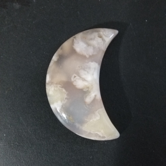 Sakura Agate Crescent Moon Pendant Ex12874 - Picture 1 of 4